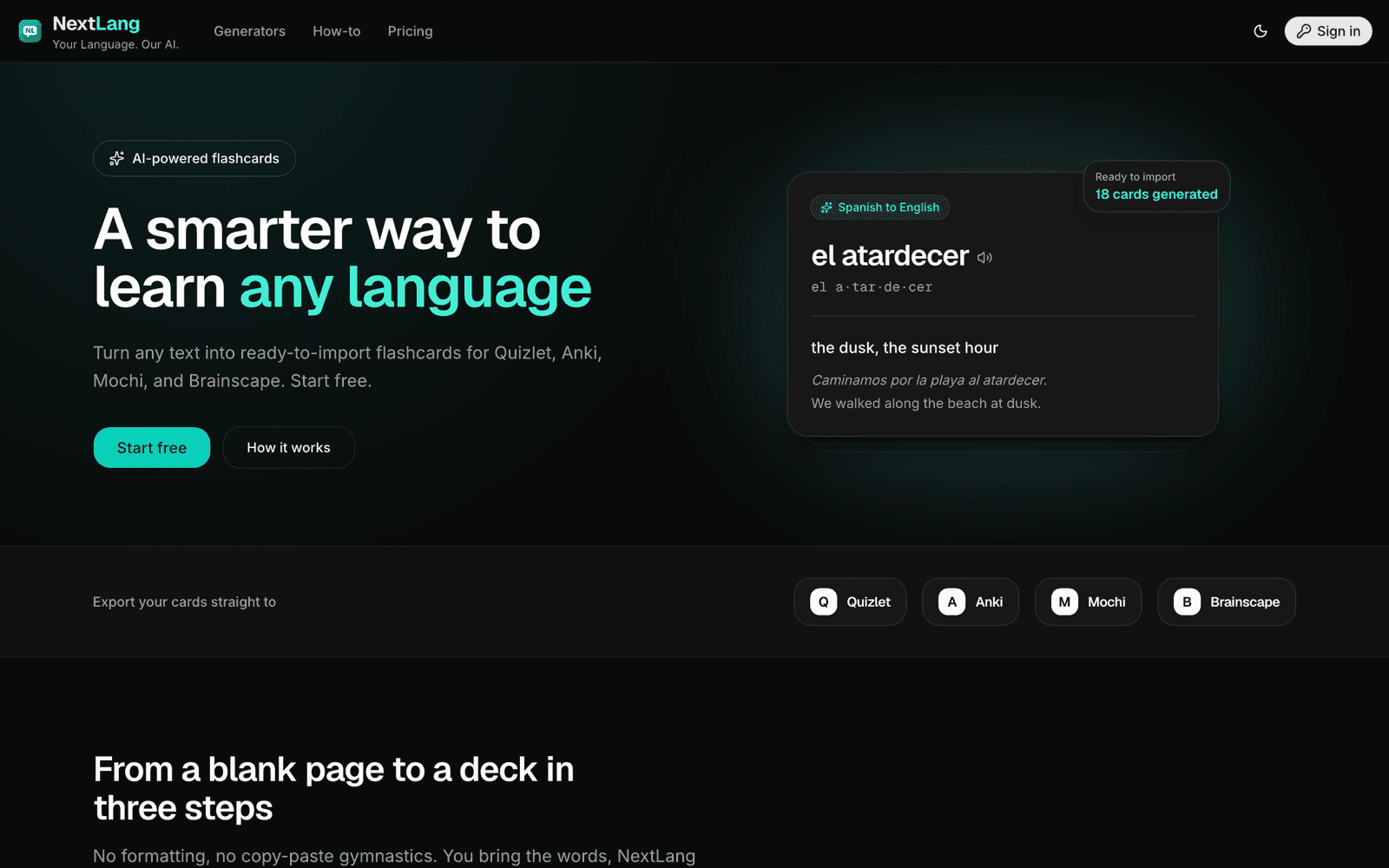 NextLang screenshot